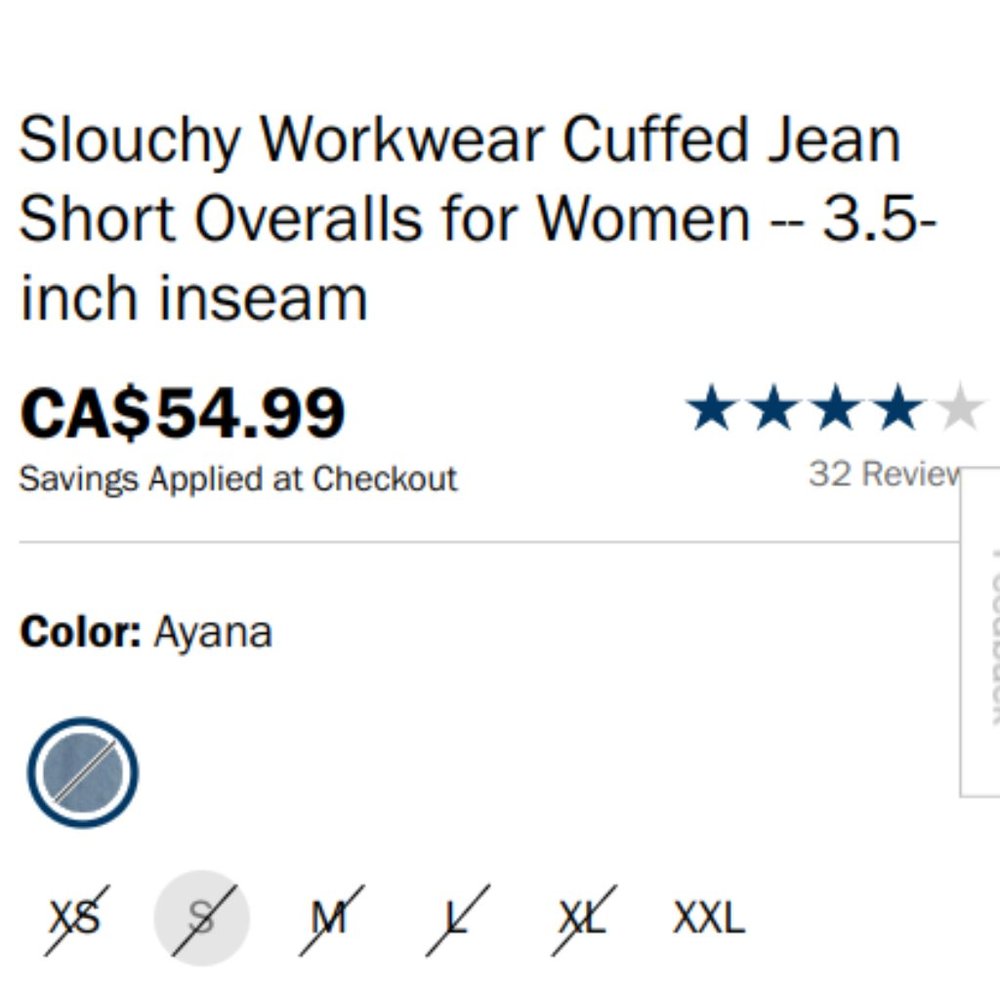 🆕NWT Old Navy Slouchy Workwear Cuffed Jean Short Overalls in 'Ayana' - Picture 7 of 16